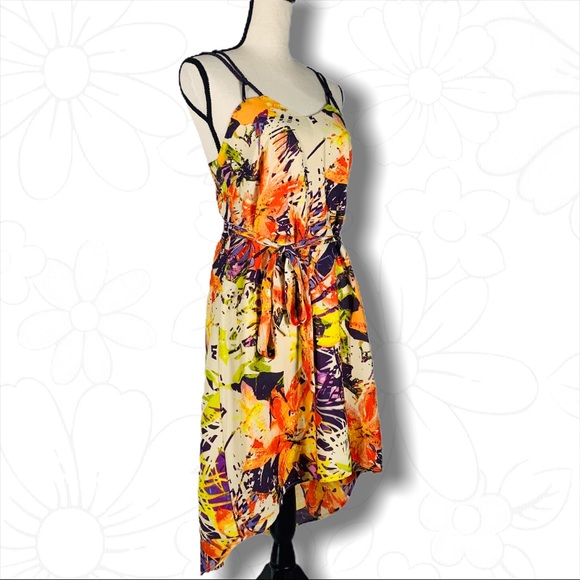 Jessica Simpson Hi -Low Midi Floral Print Dress - Picture 6 of 16